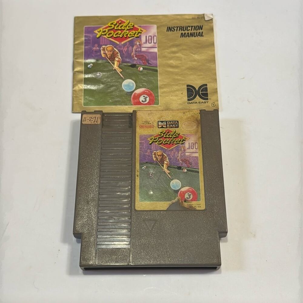 Side Pocket Nintendo NES Video Game and Manual USED